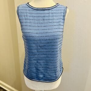 Kasper Women’s Sleeveless Sweater Blue And Navy Size Large